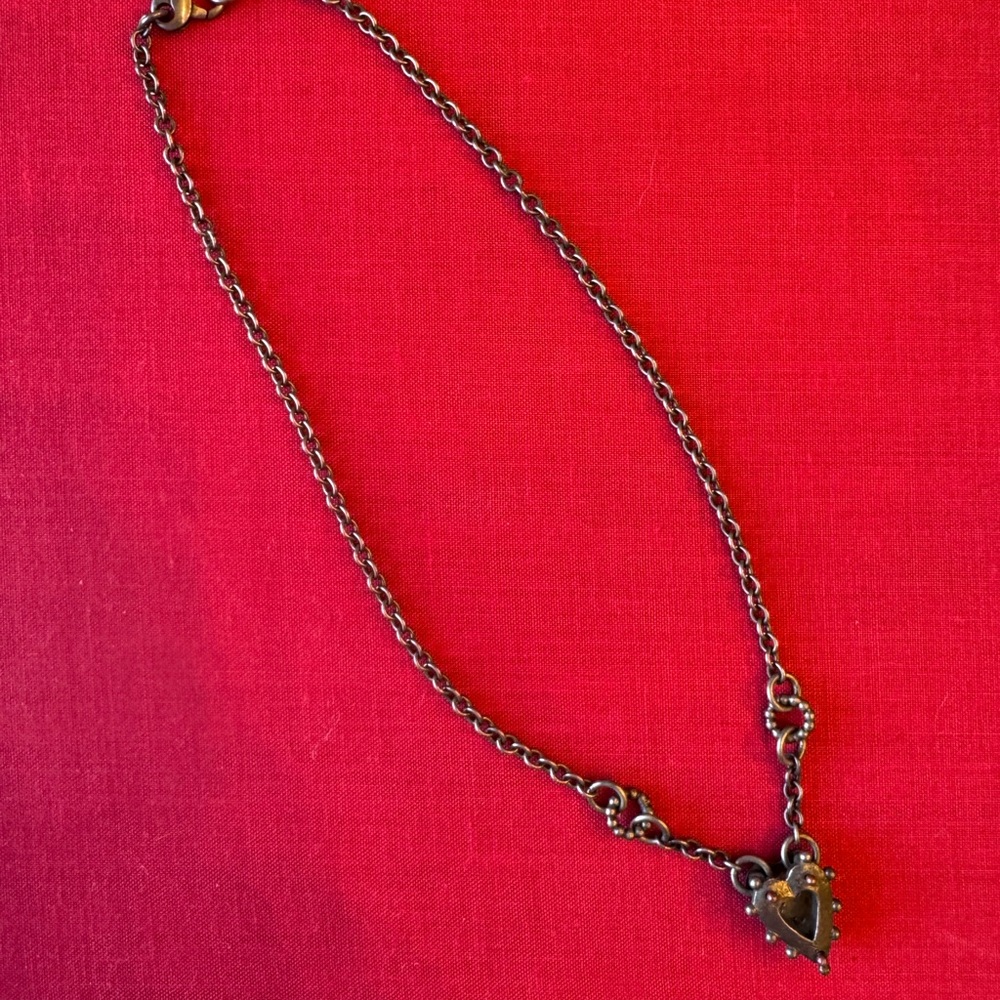 THOMAS MANN Techno Bronze HEART Necklace with‎ Handmade Chain